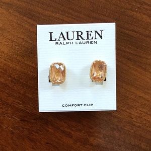 Pink bronze clip on earrings.  NWT.